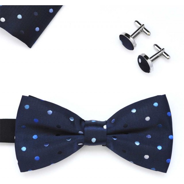 Set papion, batista, butoni, bleumarin, buline bleu 1909